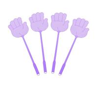 sourcing map Lot de 4 tapettes à mouches manuelles en plastique à long manche pour la maison, l'intérieur et l'extérieur, 15,2 x 14,5 cm, violet