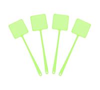 sourcing map Lot de 4 tapettes à mouches manuelles en plastique à long manche pour la maison, l'intérieur et l'extérieur, 11,4 x 11,4 cm, vert