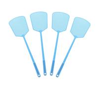 sourcing map Lot de 4 tapettes à mouches manuelles en plastique robuste à long manche pour la maison, l'intérieur et l'extérieur, 16,3 x 13,5 cm, bleu