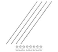 sourcing map Lot de 4 tiges entièrement filetées, filetage M5-0,8, longueur 300 mm, goujons entièrement filetés en acier inoxydable avec écrous et rondelles pour pinces, cintres et boulons en U