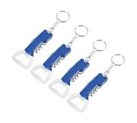 sourcing map Lot de 4 tire-bouchons en acier inoxydable durable pour bar, fête, mariage, maison, voyage, bleu