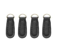 sourcing map Lot de 4 tirettes de fermeture éclair en cuir de vache de 4,1 cm pour réparation de vêtements, vestes, bottes (noir)