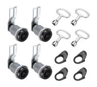 sourcing map Lot de 4 verrous à came tubulaire, cylindre de 2,2 cm de long en alliage de zinc avec clé pour boîte aux lettres électrique (noir, lot de 4)