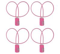 sourcing map Lot de 4 verrous de voyage pour bagages, câble à 3 chiffres, 30 mm de large, corps avec câble de 50 cm de long, pour valise, sac, armoires, petites clôtures, salle de sport, rose