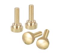 sourcing map Lot de 4 vis moletées M5 x 16 mm en laiton avec boutons de fixation à l'épaule, ton laiton