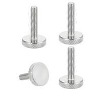 sourcing map Lot de 4 vis moletées M6 x 25 mm en acier inoxydable 304, vis moletées métriques à tête plate, boulons à tête moletée, boutons de serrage, 20 mm de diamètre