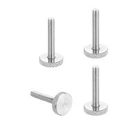sourcing map Lot de 4 vis moletées M6 x 35 mm en acier inoxydable 304, vis moletées métriques à tête plate, boulons à tête moletée, boutons de serrage, 20 mm de diamètre