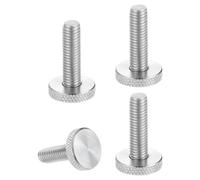 sourcing map Lot de 4 vis moletées M8 x 30 mm en acier inoxydable 304, vis moletées métriques à tête plate, boulons à tête moletée, boutons de serrage, 20 mm de diamètre