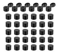 sourcing map Lot de 40 bouchons à rabat 24/410 en plastique réutilisables et rechargeables pour bouteilles de shampooing - Noir
