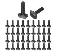 sourcing map Lot de 40 boulons à tête en T M6 x 20 mm en acier au carbone pour profil en aluminium standard européen série 30