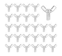 sourcing map Lot de 40 boulons papillon M6 x 10 mm en acier carbone plaqué zinc pour maison, machine, équipement électronique