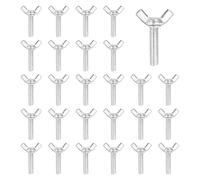 sourcing map Lot de 40 boulons papillon M6 x 25 mm en acier carbone plaqué zinc pour maison, machine, équipement électronique