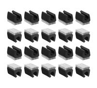 sourcing map Lot de 40 embouts pour pieds de chaise avec patins en feutre, protection de sol en forme de U, patins de protection pour pieds de meubles, pieds en tube métallique de 12 mm, noir, gris