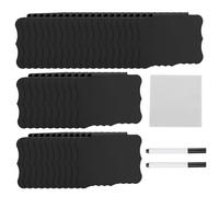 sourcing map Lot de 40 étiquettes de panier amovibles en plastique avec 2 marqueurs blancs effaçables, 8,9 x 7,1 cm, noir