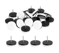 sourcing map Lot de 40 patins en plastique pour pieds de chaise, de table et de chaise (blanc, 30 mm)
