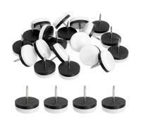 sourcing map Lot de 40 patins en plastique pour pieds de chaise, de table et de chaise ronds (blanc, 28 mm)