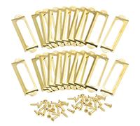 sourcing map Lot de 40 porte-étiquettes en métal, 60 x 17 mm, pour bureau, bibliothèque, tiroir, armoire, étagères, ton or