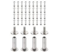 sourcing map Lot de 40 vis Chicago M2 x 10,9 mm de longueur 5 mm en métal Phillips clous rivets rivets de reliure vis pour bricolage, ceinture en cuir, sac, loisirs créatifs, reliure, argent