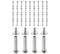 sourcing map Lot de 40 vis Chicago M2 x 14 mm de longueur 5 mm en métal Phillips clous rivets rivets de liaison vis pour bricolage, ceinture en cuir, sac, loisirs créatifs, reliure, argent