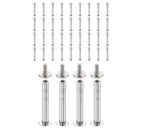 sourcing map Lot de 40 vis Chicago M2 x 22 mm de longueur 5 mm en métal Phillips clous rivets rivets de liaison vis pour bricolage, ceinture en cuir, sac, loisirs créatifs, reliure de livres, argent