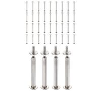 sourcing map Lot de 40 vis Chicago M2 x 25 mm de longueur 5 mm en métal Phillips clous rivets rivets de liaison vis pour bricolage, ceinture en cuir, sac, loisirs créatifs, reliure, argent