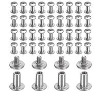 sourcing map Lot de 40 vis Chicago M2x6mm de 3mm de longueur en métal, vis à tête Phillips, rivets à clou, goujons, boulons à riveter, vis de poste de liaison pour le travail du cuir, la fabrication