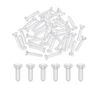 sourcing map Lot de 40 vis cruciformes en plastique transparent M3 x 15 mm, vis à tête fraisée isolée pour PC, boulons en acrylique transparent