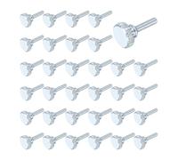 sourcing map Lot de 40 vis moletées M3 x 10 mm en acier carbone plaqué zinc à tête plate moletée entièrement filetée pour maison, machine