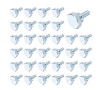 sourcing map Lot de 40 vis moletées M5 x 10 mm en acier carbone plaqué zinc à tête plate moletée entièrement filetée pour maison, machine