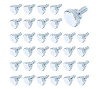 sourcing map Lot de 40 vis moletées M5 x 8 mm en acier carbone plaqué zinc à tête plate moletée entièrement filetée pour maison, machine