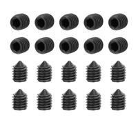 sourcing map Lot de 40 vis sans tête M3 x 4 mm en acier carbone à pointe conique hexagonale pour machines, réparations domestiques et fixations Noir