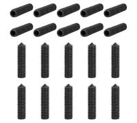 sourcing map Lot de 40 vis sans tête M4 x 20 mm en acier carbone à pointe conique hexagonale pour machines, réparations domestiques et fixations Noir