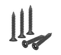 sourcing map Lot de 40 vis Torx à tête plate M3 x 20 mm, en acier inoxydable 304, à tête fraisée, auto-taraudeuse, anti-vol, vis inviolables pour bois, clôture, terrasse (noir)