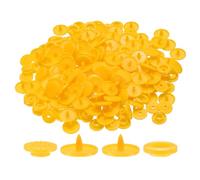 sourcing map Lot de 400 boutons-pression ronds en plastique T5 sans couture pour vêtements, couture, manteaux, couches, bavoirs, travaux manuels, jaune foncé