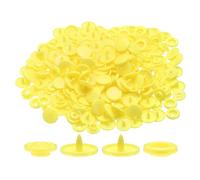 sourcing map Lot de 400 boutons-pression ronds en plastique T5 sans couture pour vêtements, couture, manteaux, couches, bavoirs, travaux manuels, jaune