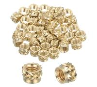 sourcing map Lot de 46 inserts filetés M3 en laiton pour impression 3D et matériau plastique, écrous moletés femelles pour ordinateurs portables, produits électroniques, M3 x 4,5 x 3 mm