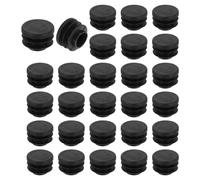 sourcing map Lot de 48 bouchons ronds en plastique noir de 16 mm pour pieds de meubles, protection contre le glissement pour chaise, canapé, table, étagère
