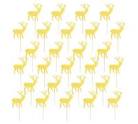 sourcing map Lot de 48 décorations de cupcakes en forme d'animal à paillettes avec points de colle, décorations de gâteaux pour mariage, anniversaire, fête à thème, doré