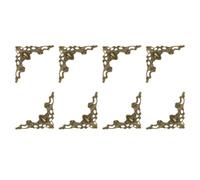 sourcing map Lot de 48 supports d'angle plats vintage en métal, 4,1 x 4,1 cm, protection d'angle creuse pour meubles, boîte à bijoux, boîte cadeau, bronze