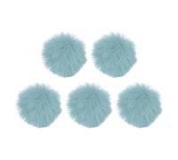 sourcing map Lot de 5 bonnettes de microphone en fourrure pour intérieur et extérieur Bleu clair 10 x 55 mm