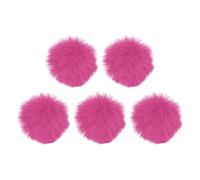 sourcing map Lot de 5 bonnettes de microphone en fourrure pour intérieur et extérieur Rose 10 x 55 mm