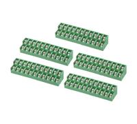 sourcing map Lot de 5 borniers à 11 positions à double rangée, 23,5 mm x 94 mm, 300 V 15 A, pas de 8,5 mm, PA66 pour fil 22-12 AWG, vert