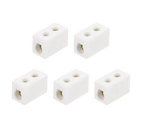 sourcing map Lot de 5 borniers en céramique à 1 voie, 16 A 500 V, connecteurs électriques en porcelaine haute température avec conducteurs en laiton 28 x 14 x 18 mm pour câble électrique