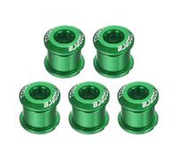 sourcing map Lot de 5 boulons à double anneau de chaîne M8 en alliage d'aluminium pour vélo de route, VTT, vert