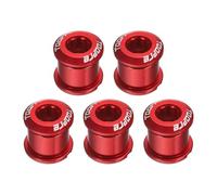 sourcing map Lot de 5 boulons à double anneau de chaîne M8 en alliage d'aluminium pour vélo de route, VTT, rouge