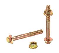 sourcing map Lot de 5 boulons à tête hexagonale à bride M8 x 70 mm en acier au carbone zingué avec écrous, partiellement filetés, pour machines industrielles et appareils ménagers