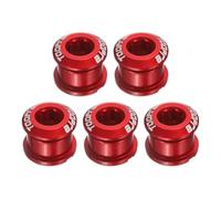 sourcing map Lot de 5 boulons de pédalier M8 en alliage d'aluminium pour vélo de route, VTT, rouge