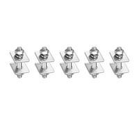 sourcing map Lot de 5 boulons filetés à double extrémité M8 x 50 mm en acier inoxydable 304 avec écrous, rondelles plates carrées et rondelles à ressort pour l'entretien de la maison, argenté