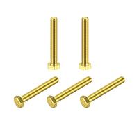 sourcing map Lot de 5 boulons hexagonaux en laiton, M6 x 40 mm, entièrement filetés, grade 4.8, vis à métaux pour machines