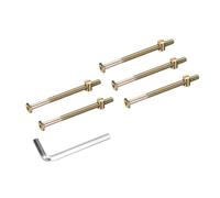 sourcing map Lot de 5 boulons pour cadre de lit, vis à tête hexagonale M8 x 110 mm avec écrous à barillet et clé hexagonale M5 pour meubles, lits, chaises